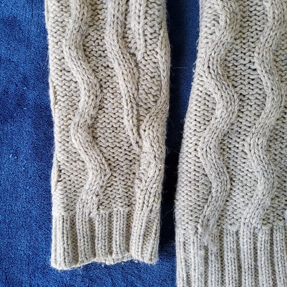 Diesel Femme Chunky Cable Knit Hooded Cardigan Button Sweater Neutral Size XL - Picture 10 of 11